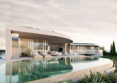 Luxury residential villa with pool terrace
